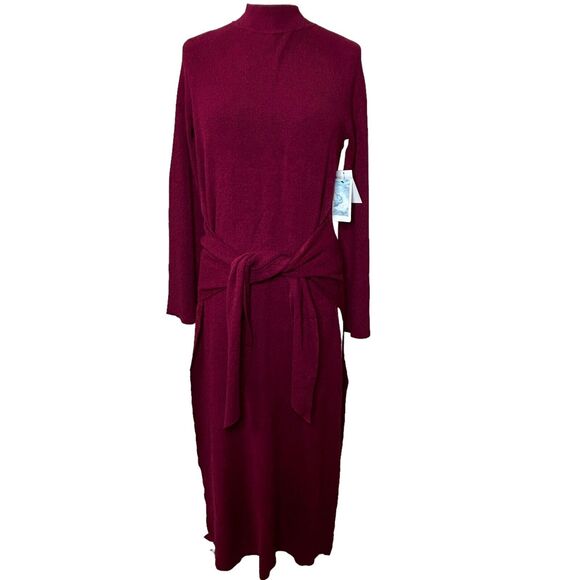 New L-Space Leona Sweater Mock Neck Dress Side Slits Cabernet Women's Small NWT - Picture 2 of 12